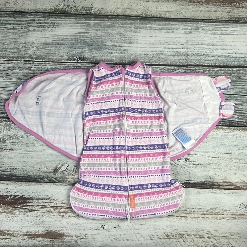 SwaddleMe Room To Grow With Purple/Pink-Grey Color Swaddle Size S/M to 0-6 mos